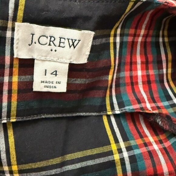 J.Crew Tartan V-Neck Wrap Dress in Stewart Tartan Black Sleeveless Size 14 - Picture 5 of 5